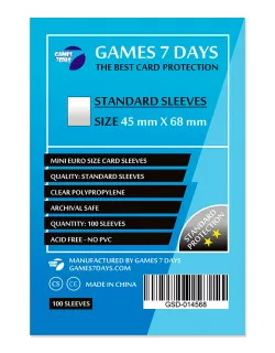 Протектори Games7Days (45 x 68 мм) Standard Mini Euro (100 шт)