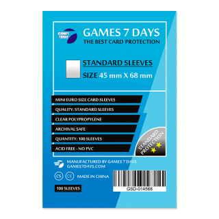 Протектори Games7Days (45 x 68 мм) Standard Mini Euro (100 шт)
