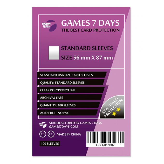 Протектори Games7Days (56 x 87 мм) Standard USA (100 шт): купити за кращою ціною в Україні