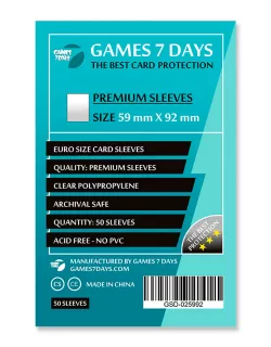 Протектори Games7Days (59 x 92 мм) Premium Euro Size (50 шт)