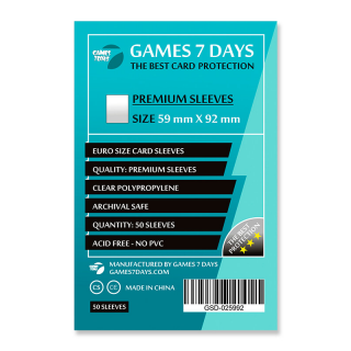 Протектори Games7Days (59 x 92 мм) Premium Euro Size (50 шт)