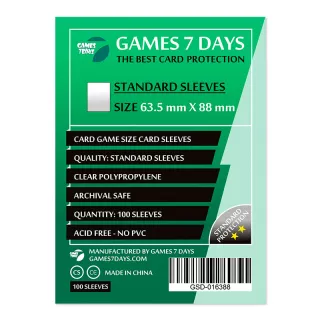Протектори Games7Days (63.5 x 88 мм) Standard Card Game (100 шт)