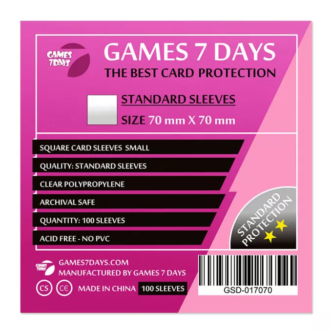 Протектори Games7Days (70 x 70 мм) Standard Square (100 шт): купити за кращою ціною в Україні