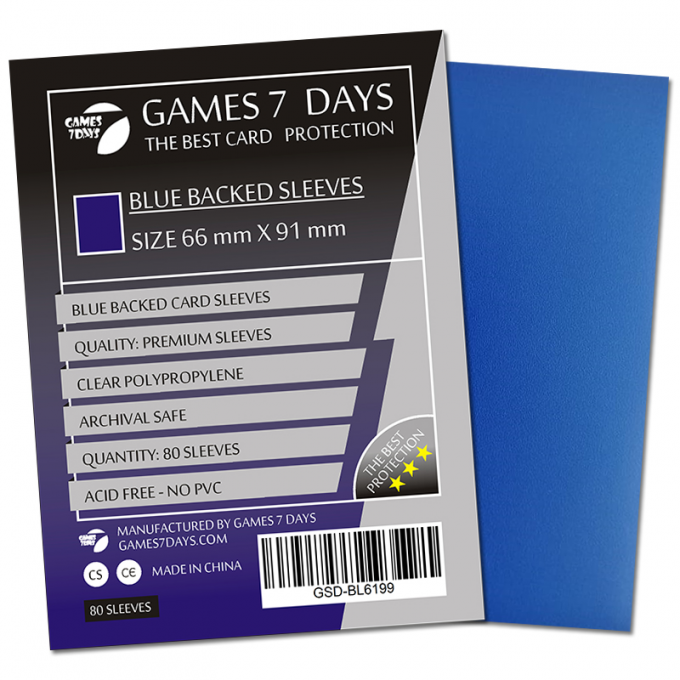 Протектори Games7Days (66 х 91 мм / 63.5x88 мм) Blue Premium MTG (80 шт): купити за кращою ціною в Україні