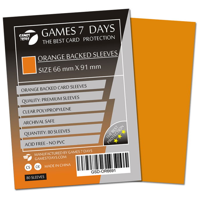 Протектори Games7Days (66 х 91 мм / 63.5x88 мм) Orange Premium MTG (80 шт): купити за кращою ціною в Україні