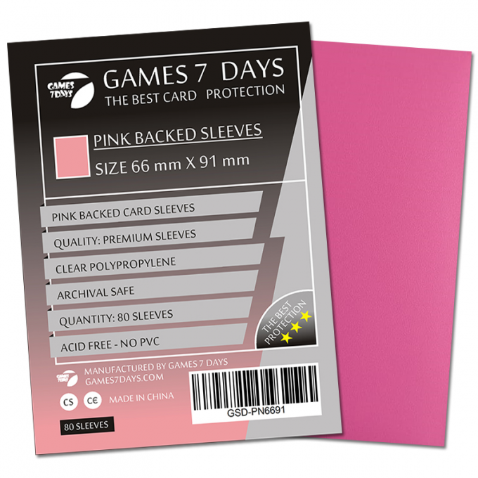 Протектори Games7Days (66 х 91 мм / 63.5x88 мм) Pink Premium MTG (80 шт): купити за кращою ціною в Україні
