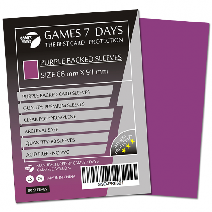 Протектори Games7Days (66 х 91 мм / 63.5x88 мм) Purple Premium MTG (80 шт): купити за кращою ціною в Україні