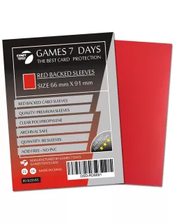 Протектори Games7Days (66 х 91 мм / 63.5x88 мм) Red Premium MTG (80 шт)
