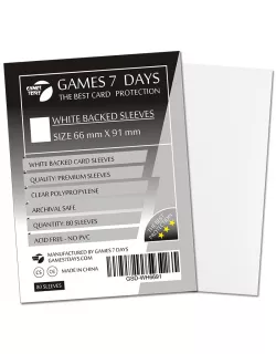 Протектори Games7Days (66 х 91 мм / 63.5x88 мм) White Premium MTG (80 шт)