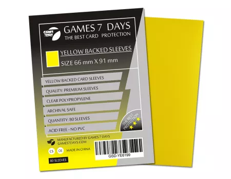 Протектори Games7Days (66 х 91 мм / 63.5x88 мм) Yellow Premium MTG (80 шт)