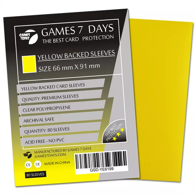 Протектори Games7Days (66 х 91 мм / 63.5x88 мм) Yellow Premium MTG (80 шт): купити за кращою ціною в Україні