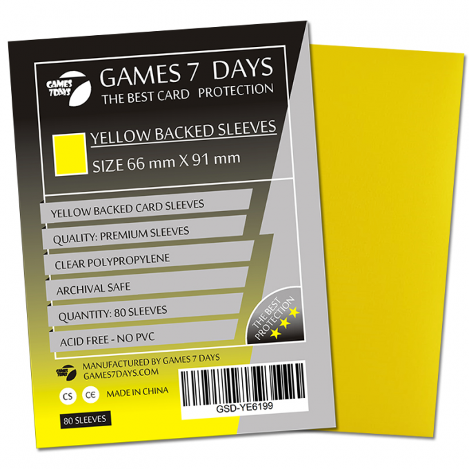 Протектори Games7Days (66 х 91 мм / 63.5x88 мм) Yellow Premium MTG (80 шт): купити за кращою ціною в Україні