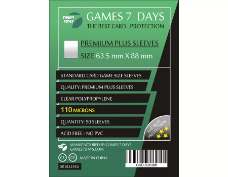 Протектори Games7Days (63.5 x 88 мм) Premium Plus USA (50 шт)