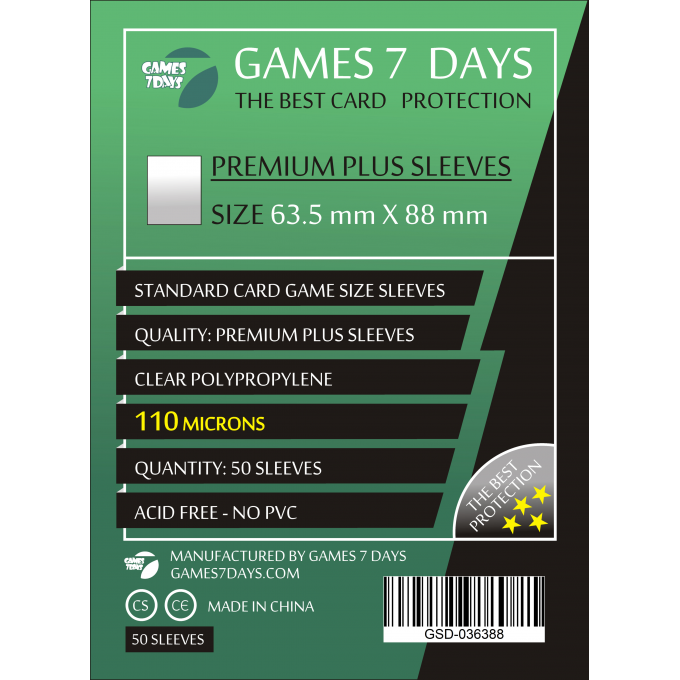 Протектори Games7Days (63.5 x 88 мм) Premium Plus USA (50 шт): купити за кращою ціною в Україні