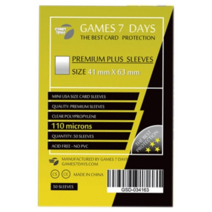 Протектори Games7Days (41 x 63 мм) Premium Plus USA (50 шт): купити за кращою ціною в Україні