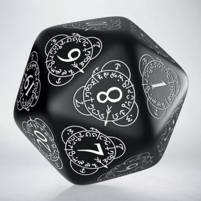 Кубик D20 Level Counter Black & white Die (1): купити за кращою ціною в Україні