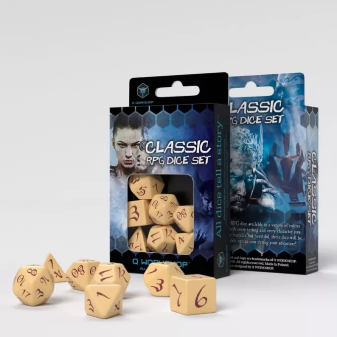 Набір кубиків Classic RPG Beige & burgundy Dice Set (7): купити за кращою ціною в Україні