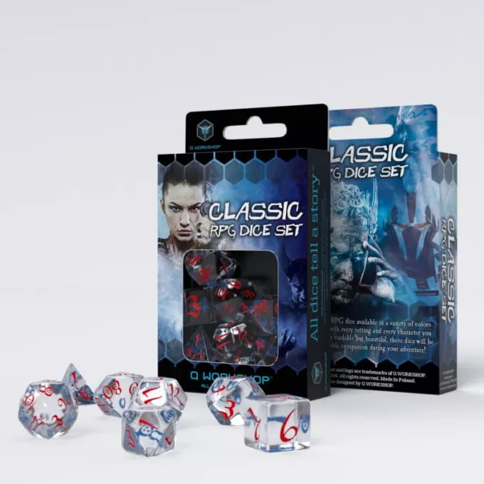 Набір кубиків Classic RPG Translucent Blue & red Dice Set (7): купити за кращою ціною в Україні
