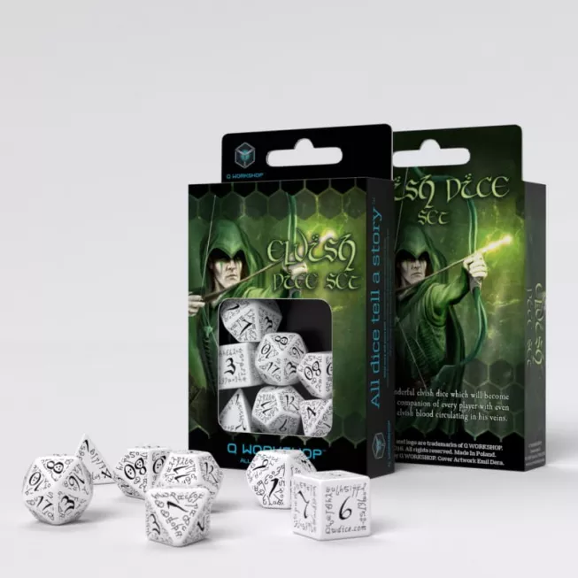 Набір кубиків Elvish White & Black Dice Set (7): купити за кращою ціною в Україні