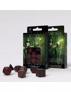 Набір кубиків Elvish Black & Red Dice Set (7)