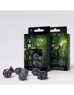 Набір кубиків Elvish Black & white Dice Set (7)