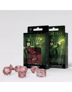 Набір кубиків Elvish Translucent & red Dice Set (7)