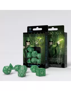 Набір кубиків Elvish Green & white Dice Set (7)