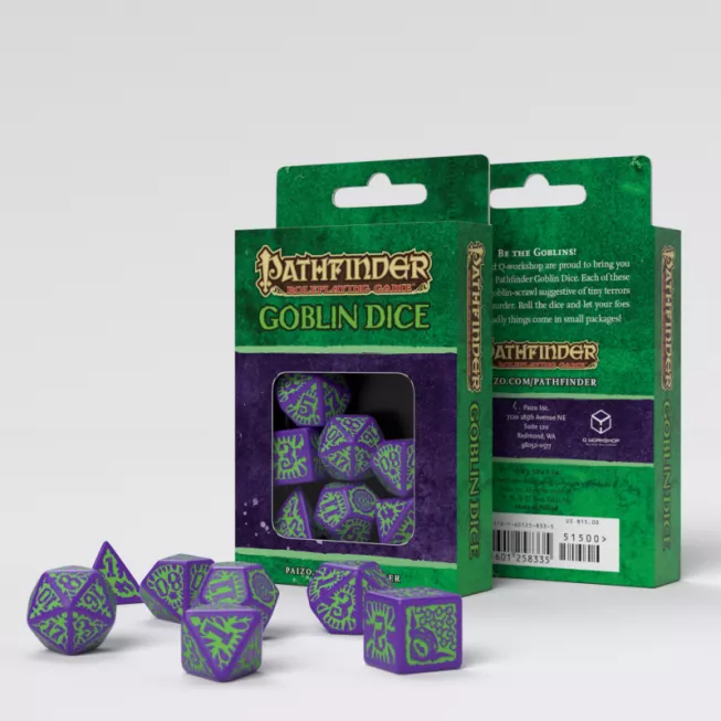Набір кубиків Pathfinder Goblin Purple & green Dice Set (7): купити за кращою ціною в Україні