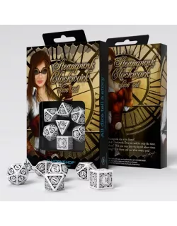 Набір кубиків Steampunk Clockwork White & Black Dice Set (7)