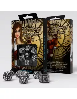Набір кубиків Steampunk Clockwork Black & white Dice Set (7)