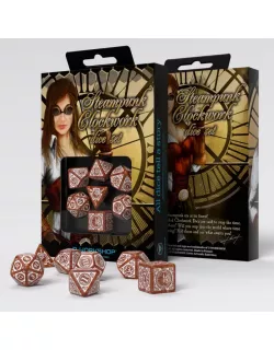 Набір кубиків Steampunk Clockwork Caramel & white Dice Set (7)