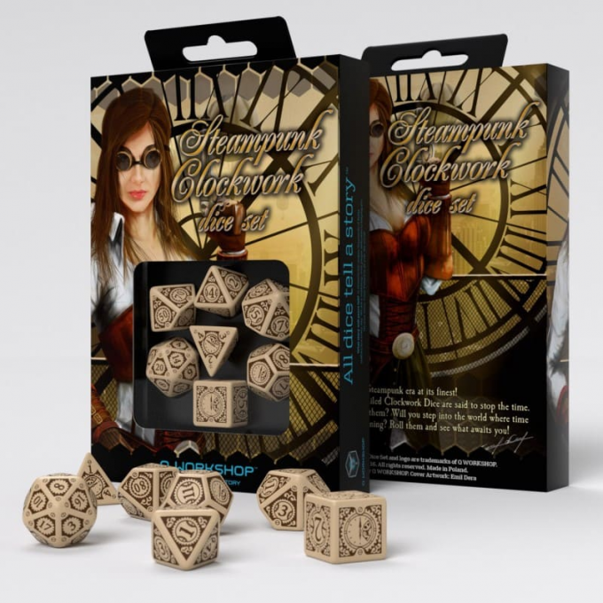 Набір кубиків Steampunk Clockwork Beige & brown Dice Set (7): купити за кращою ціною в Україні