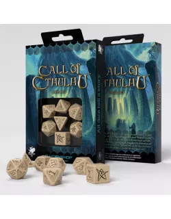 Набір кубиків Call of Cthulhu Beige & black Dice Set (7)