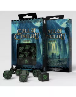 Набір кубиків Call of Cthulhu Black & green Dice Set (7)