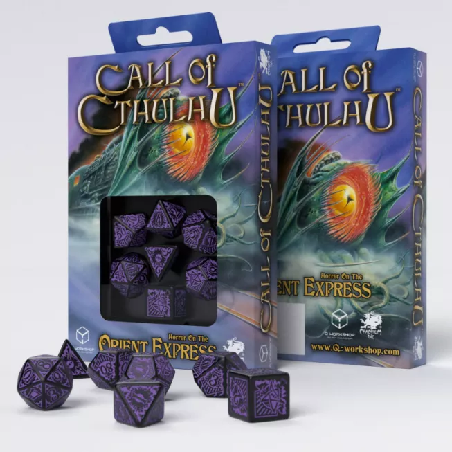 Набір кубиків COC Horror on the Orient Express Black & purple Dice Set (7): купити за кращою ціною в Україні