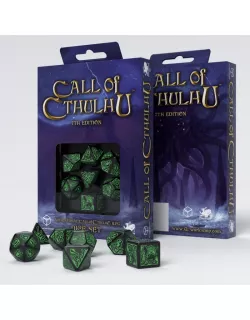 Набір кубиків Call of Cthulhu 7th Edition Black & green Dice Set (7)