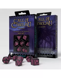 Набір кубиків Call of Cthulhu 7th Edition Black & magenta Dice Set