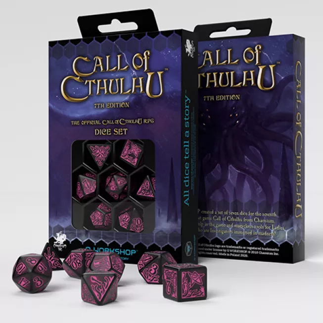 Набір кубиків Call of Cthulhu 7th Edition Black & magenta Dice Set: купити за кращою ціною в Україні