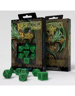 Набір кубиків Celtic 3D Revised Green & black Dice Set (7)