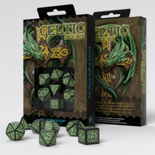 Набір кубиків Celtic 3D Revised Black & green Dice Set (7)