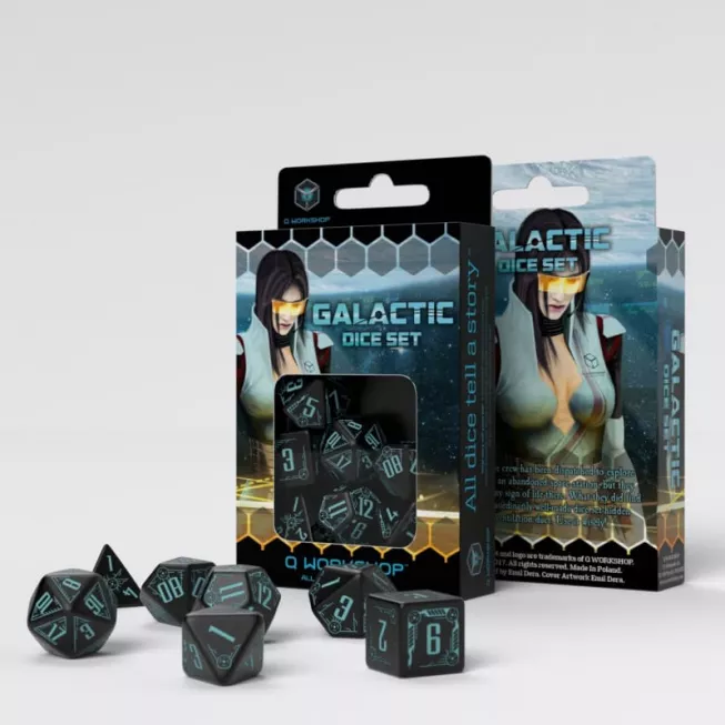 Набір кубиків Galactic Black & Blue Dice Set (7): купити за кращою ціною в Україні