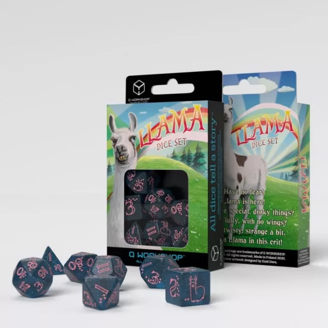 Набір кубиків Llama Dark Blue & Pink Dice Set (7): купити за кращою ціною в Україні