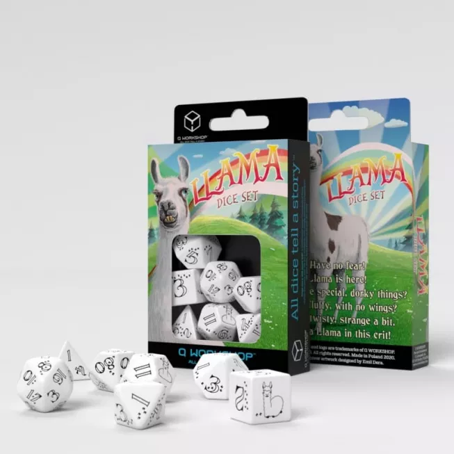 Набір кубиків Llama White & black Dice Set (7): купити за кращою ціною в Україні