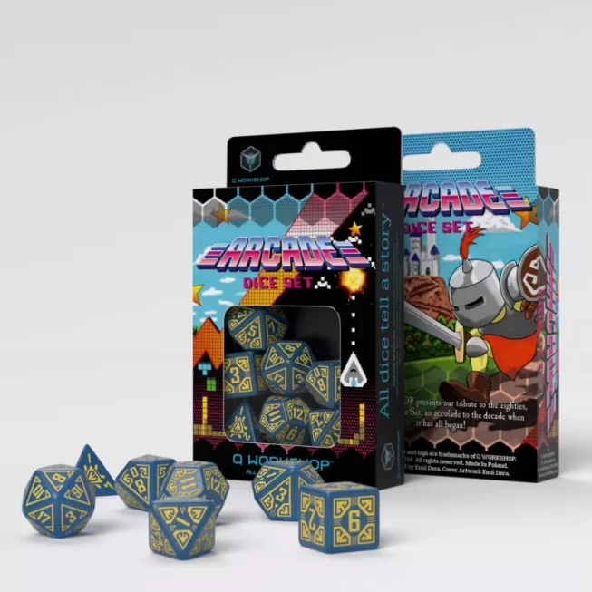 Набір кубиків Arcade Blue & yellow Dice Set (7): купити за кращою ціною в Україні