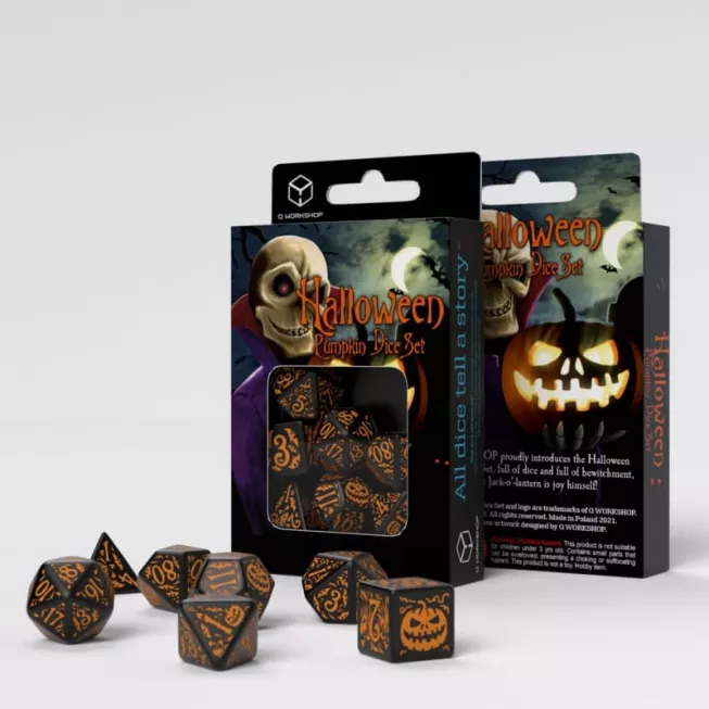 Набір кубиків Halloween Pumpkin Black & orange Dice Set (7): купити за кращою ціною в Україні