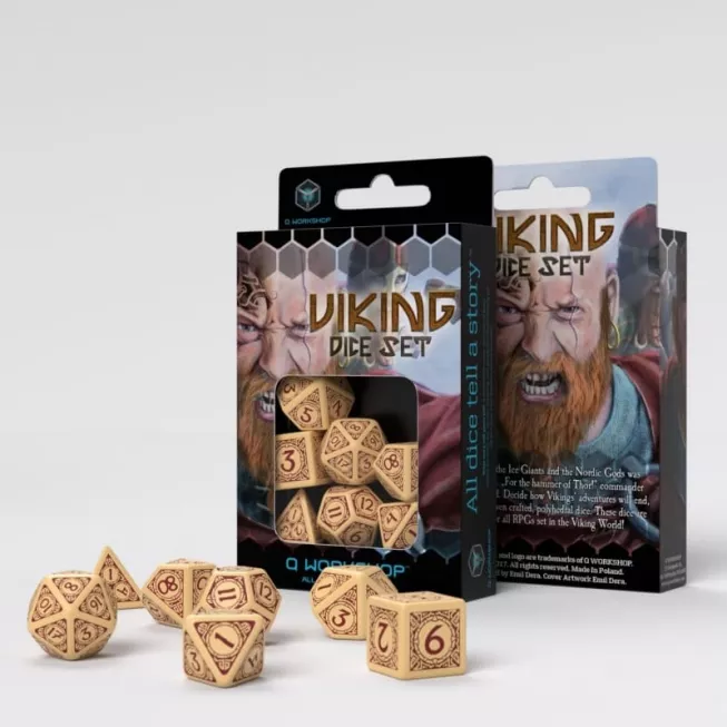 Набір кубиків Viking Beige & burgundy Dice Set (7): купити за кращою ціною в Україні