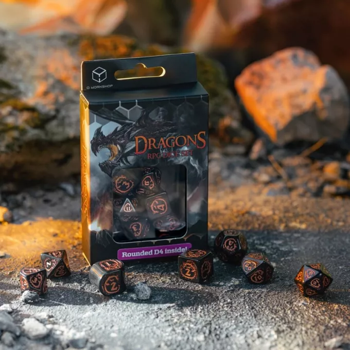 Набір кубиків Dragons Modern Dice Set: Obsidian (7): купити за кращою ціною в Україні