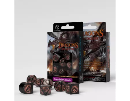 Набір кубиків Dragons Modern Dice Set: Obsidian (7)