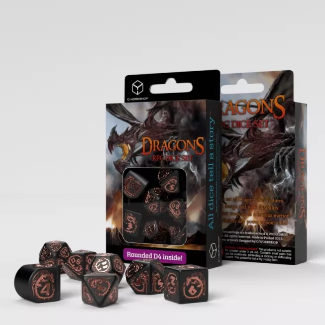 Набір кубиків Dragons Modern Dice Set: Obsidian (7): купити за кращою ціною в Україні