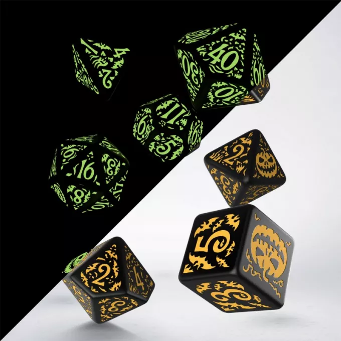 Набір кубиків Halloween Pumpkin Black & Glow in the dark Dice Set (7): купити за кращою ціною в Україні
